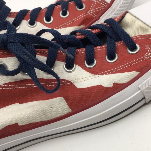 Men’s American Flag Patriotic Red White and Blue Converse Chucks Size 11.5 M - Picture 13 of 16
